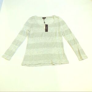 NWT Talbots Long Sleeve Striped Metallic Petite